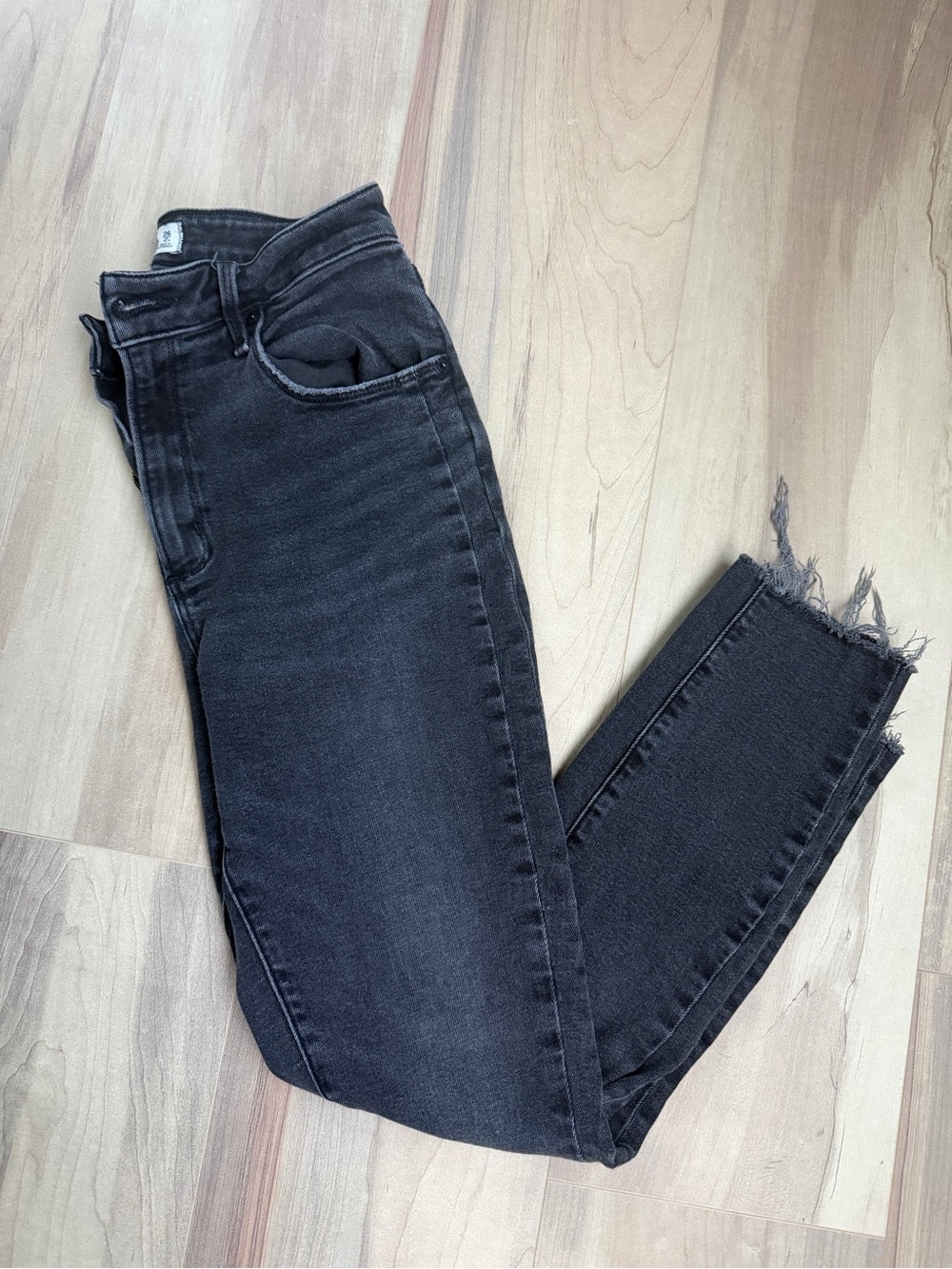 Abercrombie & Fitch Black High-Rise Skinny Jeans with Frayed Hem - Curve Love